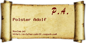 Polster Adolf névjegykártya